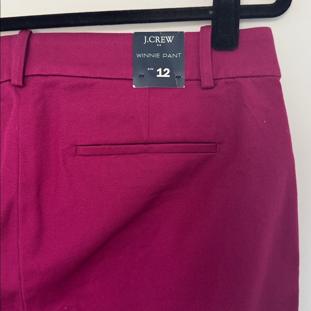 J. Crew NWT "Winnie Pant", Fuchsia - Size 12 - Picture 4 of 6